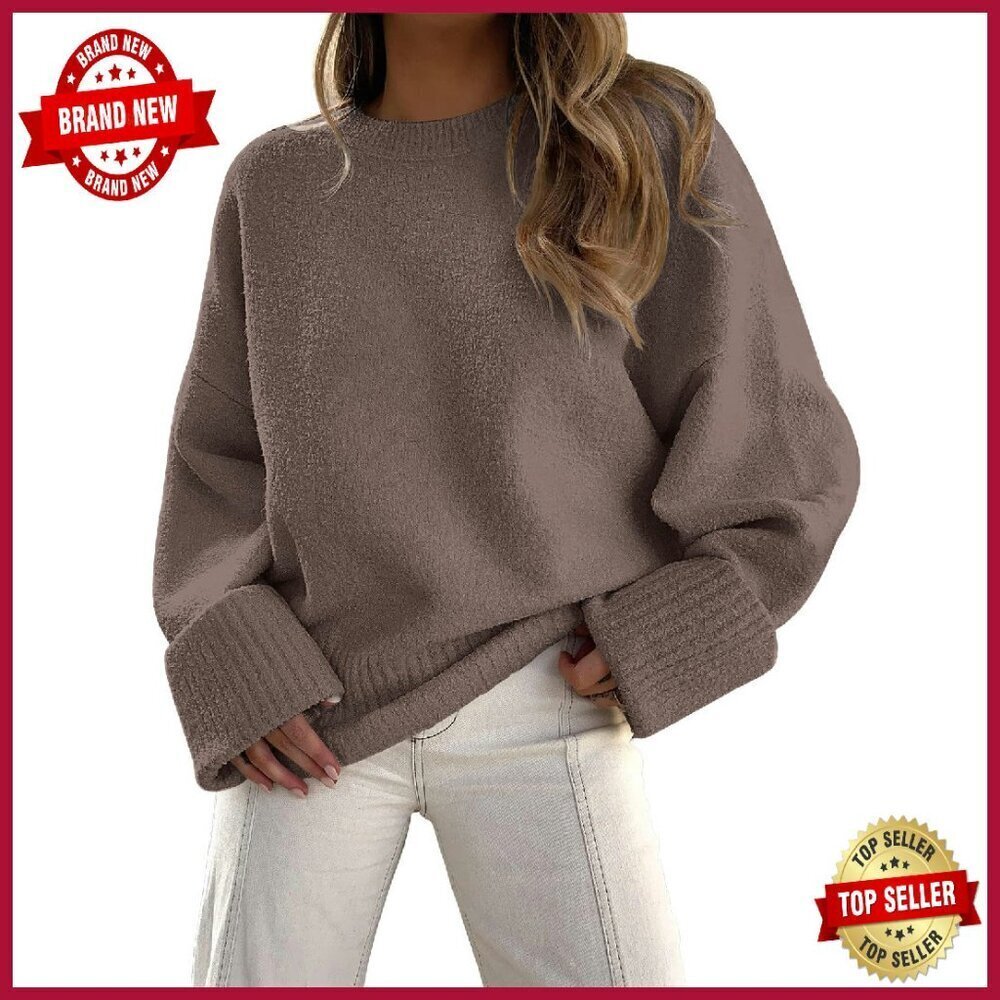 Oversized Chunky Fuzzy Pullover Sweater Warm Winter Cozy